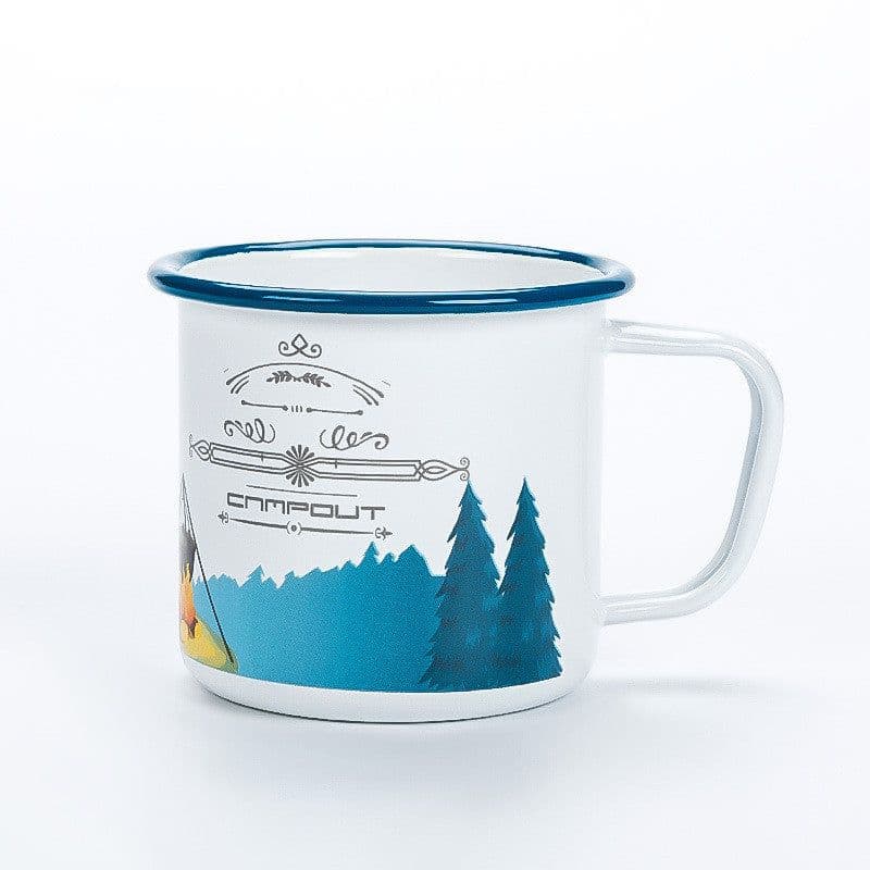 image-Enamel Camping Mug 300ml Colourful Metal Enamel Coffee Tea Camp Cups Mugs for Camping Hiking Backpacking Fishing Picnics