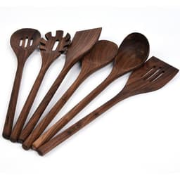 image-New 6-Piece Black Walnut Kitchen Utensils Household Solid Wood Kitchen Cooking Wooden Shovel Wooden Spoon Cooking Set