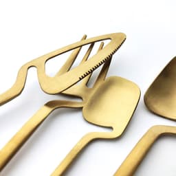 image-Rainbow Dinnerware Set Spoon Fork Knife Table Decor Cutlery Sets Kitchen Matte Gold tableware Set Desserts Soup Coffee Use