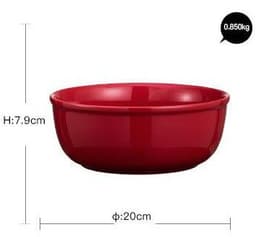 image-Luxury Red Glaze Ceramic Dinner Sets Kitchen Utensils Porcelain Salad Serving Plate Dish Bowl Restaurant Dining Table Home Decor