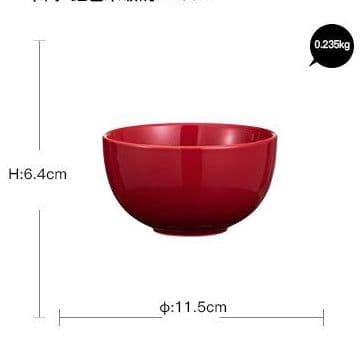 image-Luxury Red Glaze Ceramic Dinner Sets Kitchen Utensils Porcelain Salad Serving Plate Dish Bowl Restaurant Dining Table Home Decor