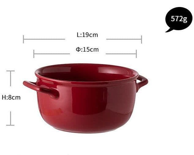 image-Luxury Red Glaze Ceramic Dinner Sets Kitchen Utensils Porcelain Salad Serving Plate Dish Bowl Restaurant Dining Table Home Decor