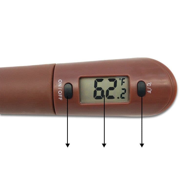 image-Digital Cooking Thermometer Double Use Silicone Scraper Spatula Safety Cooking Food BBQ Meat Thermometer Baking Tool