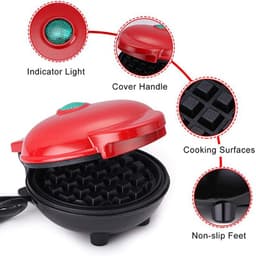 image-Electric Waffle Maker Machine EU Plug Mini Eggette Breakfast Pot Pan Bubble Egg Cake Oven Waffle Molds