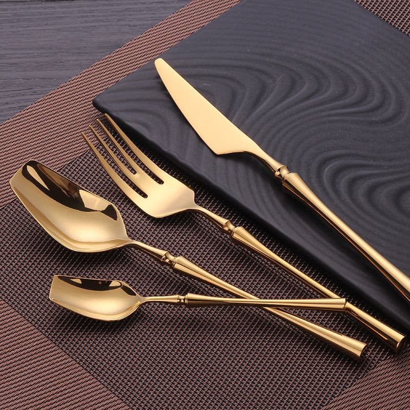 image-Four-piece Set Of Stainless Steel Cutlery, Western Cutlery, Steak Cutlery