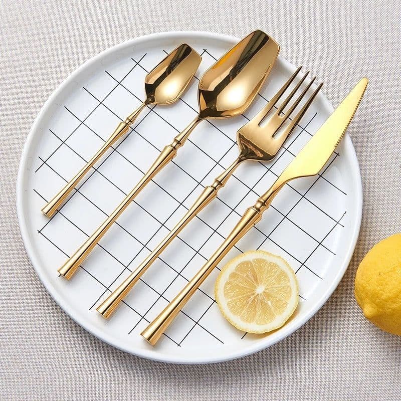 image-Four-piece Set Of Stainless Steel Cutlery, Western Cutlery, Steak Cutlery