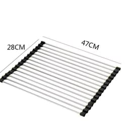image-Sink Bowl Rack Stainless Steel Drain Rack Foldable Kitchen Sink Sink Sink Dish Rack