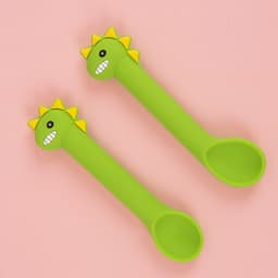 image-Baby Silicone Spoon Training Spoon Baby Feeding Soft Head Spoon Silicone Cartoon Spoon Tableware