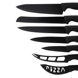 image-Stainless Steel Knife Set Kitchen Household Slicing Knife Chef's Knife Bread Knife Cheese Knife Scissors Pizza Knife Steak Knife