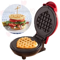 image-Mini Waffle Maker Waffle Home Children'S Breakfast Machine Portable Electric Baking Pan Light Food Machine