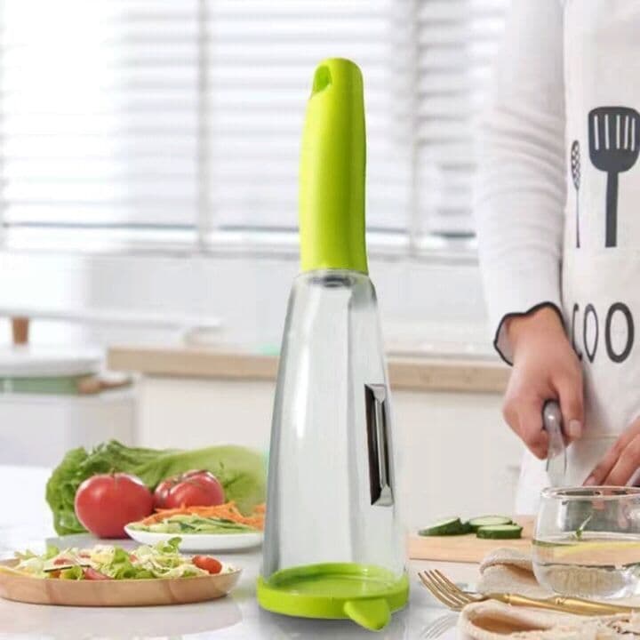 image-Multifunctional Storage Box Peeler Knife Peeler With Rubbish Bin Slicer Shredder Stainless Steel Vegetable Kitchen Gadgets Tools