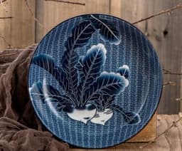 image-Blue And White Porcelain Dinner Plates Household Japanese Ceramic Dinner Plates Plates Underglaze Color Salad Fruit Plates Dessert Plates