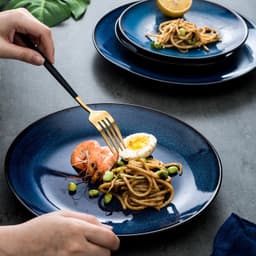 image-European-Style Ceramic Plate, Western Plate, Steak Plate, Disc Cake Plate, Pasta Plate, Breakfast Plate, Kiln Change Plate, Underglaze Tableware