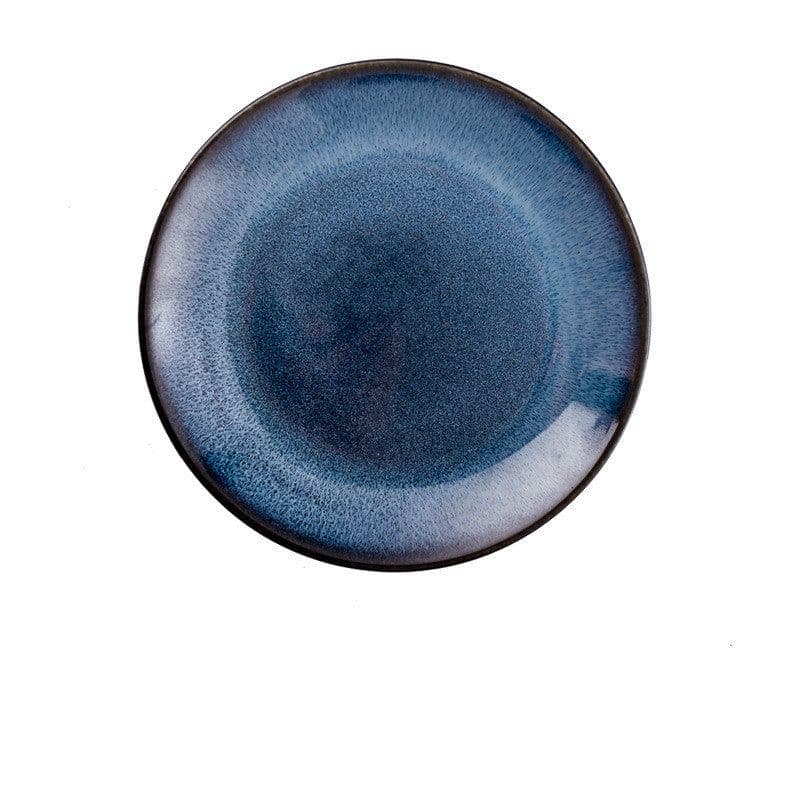 image-European-Style Ceramic Plate, Western Plate, Steak Plate, Disc Cake Plate, Pasta Plate, Breakfast Plate, Kiln Change Plate, Underglaze Tableware