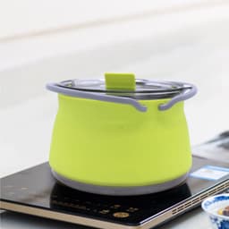 image-New Camping Portable Silicone Folding Kettle Outdoor Compressible Folding Pot Travel Silicone Kettle
