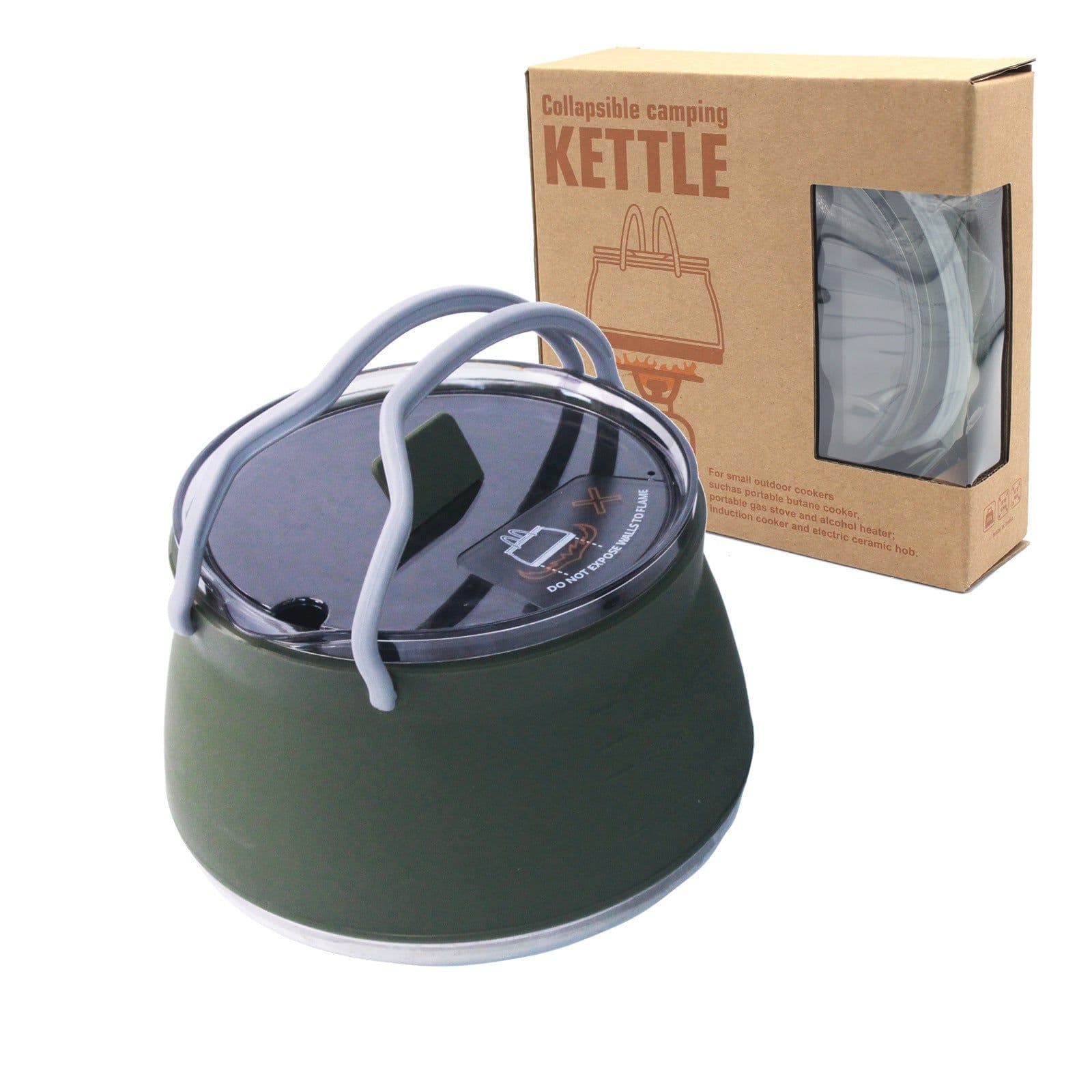 image-New Camping Portable Silicone Folding Kettle Outdoor Compressible Folding Pot Travel Silicone Kettle