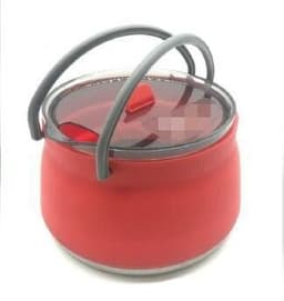image-New Camping Portable Silicone Folding Kettle Outdoor Compressible Folding Pot Travel Silicone Kettle