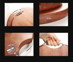 image-Japanese Ebony Cutting Board Whole Wood Cutting Board Household Solid Wood Cutting Board Circular Crack Proof Cutting Board Kitchen Cutting Board