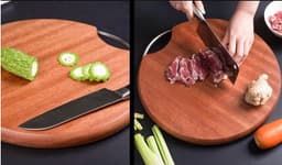 image-Japanese Ebony Cutting Board Whole Wood Cutting Board Household Solid Wood Cutting Board Circular Crack Proof Cutting Board Kitchen Cutting Board