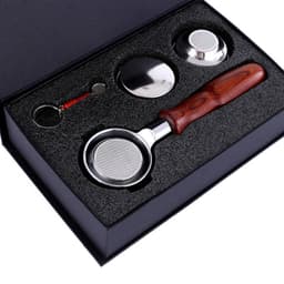 image-58Mm Stainless Steel Binaural Coffee Machine Handle Bottomless Filter Portafilter Universal