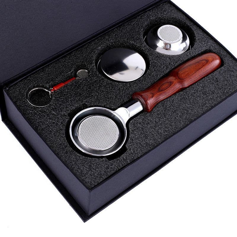 image-58Mm Stainless Steel Binaural Coffee Machine Handle Bottomless Filter Portafilter Universal