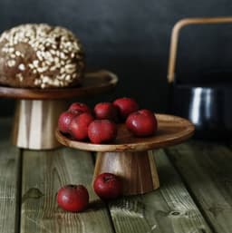 image-Fruit Tray Living Room Household Japanese-Style Solid Wood Dried Fruit Dessert Cake Tray Dessert