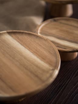 image-Fruit Tray Living Room Household Japanese-Style Solid Wood Dried Fruit Dessert Cake Tray Dessert