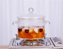 image-Glass Pot Stove Pot Kitchen Transparent Mini Soup Pot Stove Stove Cooking Tools Accessories