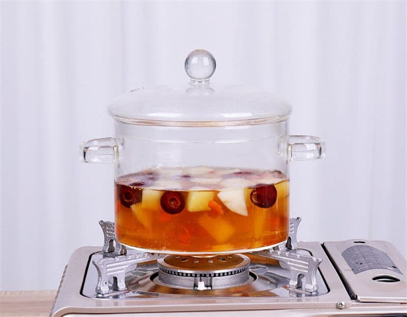 image-Glass Pot Stove Pot Kitchen Transparent Mini Soup Pot Stove Stove Cooking Tools Accessories