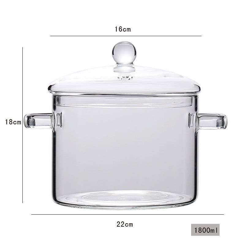 image-Glass Pot Stove Pot Kitchen Transparent Mini Soup Pot Stove Stove Cooking Tools Accessories