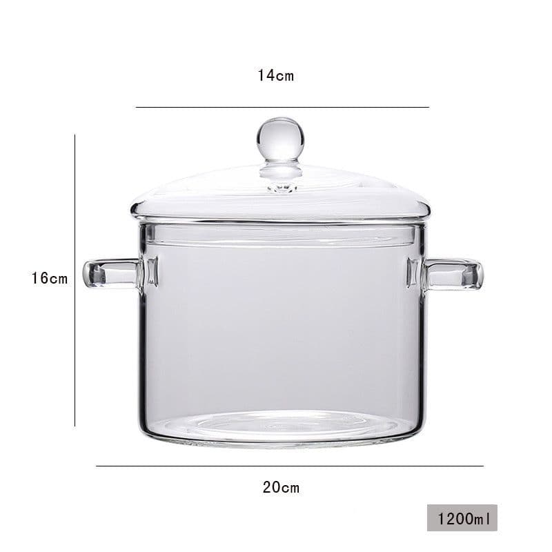 image-Glass Pot Stove Pot Kitchen Transparent Mini Soup Pot Stove Stove Cooking Tools Accessories
