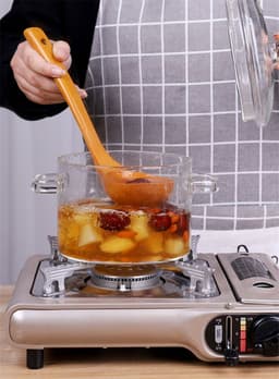 image-Glass Pot Stove Pot Kitchen Transparent Mini Soup Pot Stove Stove Cooking Tools Accessories