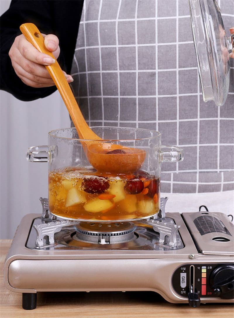image-Glass Pot Stove Pot Kitchen Transparent Mini Soup Pot Stove Stove Cooking Tools Accessories