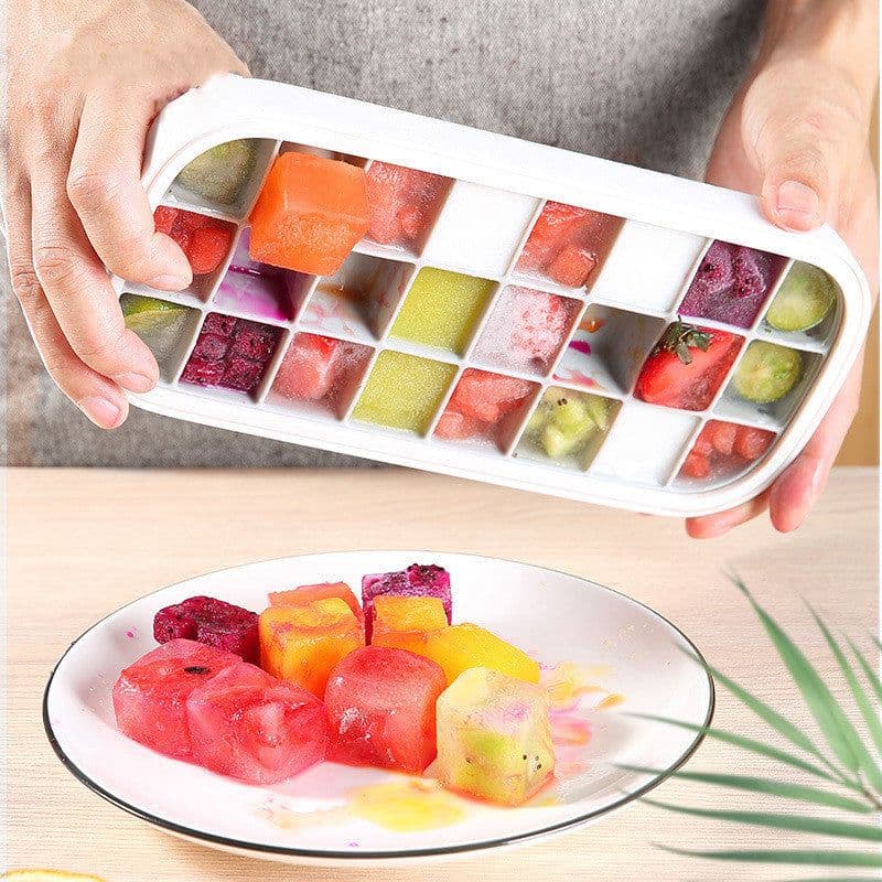 image-Ice Mold Household Ice Box Freezer With Cover Artifact Silicone Refrigerator Ice Mold