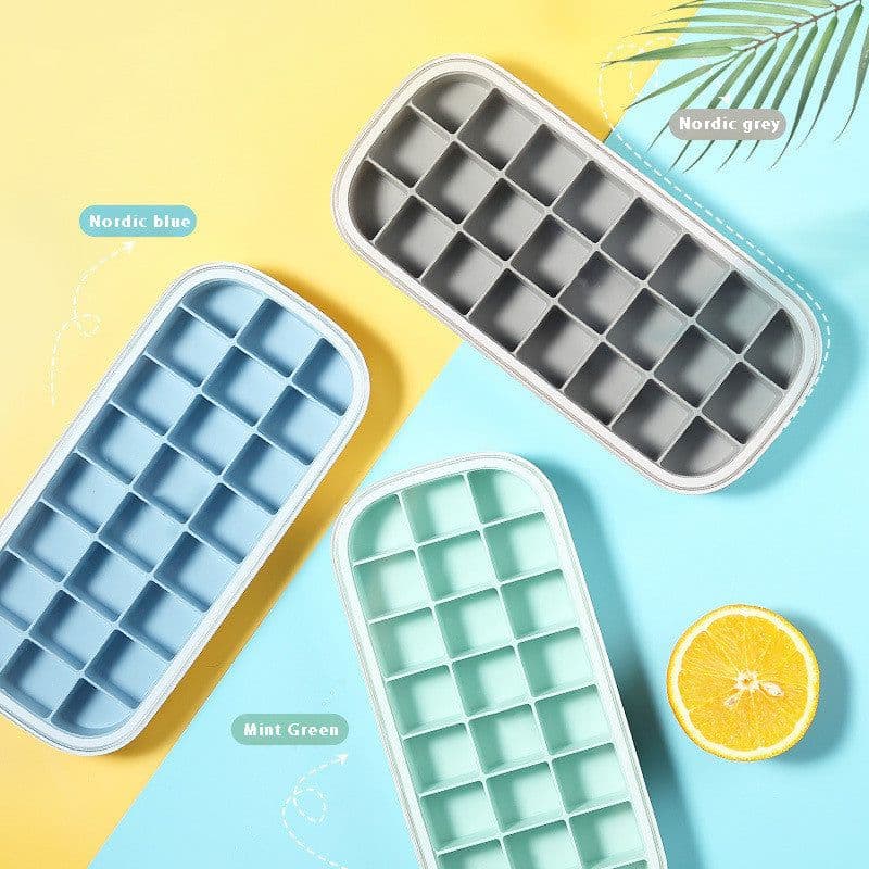 image-Ice Mold Household Ice Box Freezer With Cover Artifact Silicone Refrigerator Ice Mold