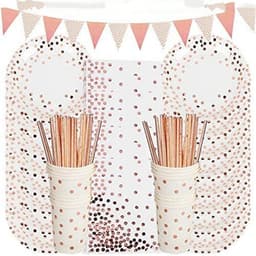 image-Hot selling Hot Stamping Polka Dot Disposable Tableware Birthday Party Holiday Wedding Party Layout Supplies Combo Package