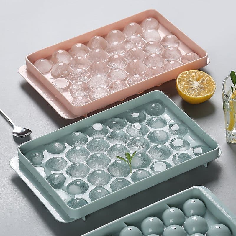 image-Ice Tray 3D Round Ice Molds Home Bar Party Use Round Ball Ice Cube Makers Kitchen DIY Ice Cream Moulds