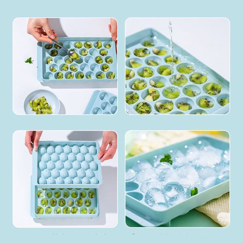 image-Ice Tray 3D Round Ice Molds Home Bar Party Use Round Ball Ice Cube Makers Kitchen DIY Ice Cream Moulds