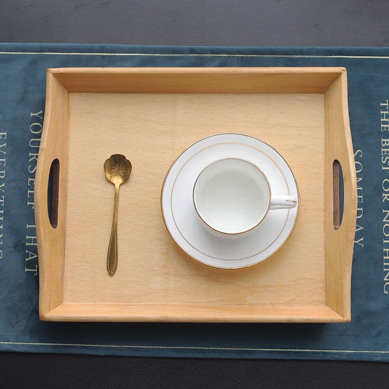 image-Retro Rectangular Wooden Serving Tray Tea Cutlery Trays Storage Pallet Fruit Plate Decoration Food Bamboo