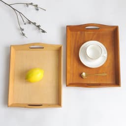 image-Retro Rectangular Wooden Serving Tray Tea Cutlery Trays Storage Pallet Fruit Plate Decoration Food Bamboo