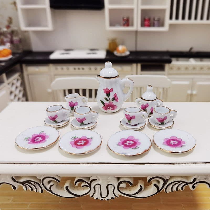 image-Ceramic Tea Set Flower Pot Vase
