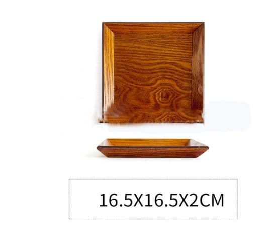 image-1PCS Square Wooden Plate Set Premium Acacia Wood Cake Plate Dishes Dessert Serving Tray Wood Sushi Plate Dinnerware Tableware