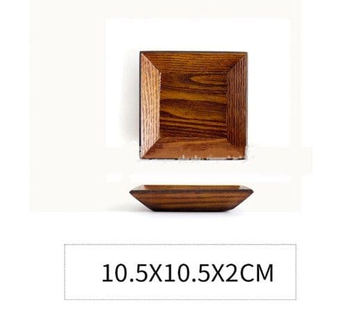 image-1PCS Square Wooden Plate Set Premium Acacia Wood Cake Plate Dishes Dessert Serving Tray Wood Sushi Plate Dinnerware Tableware