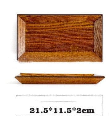 image-1PCS Square Wooden Plate Set Premium Acacia Wood Cake Plate Dishes Dessert Serving Tray Wood Sushi Plate Dinnerware Tableware