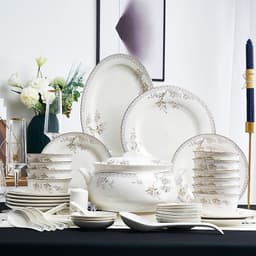 image-Ceramic Bowls And Saucers Set Bone China Bowls And Plates