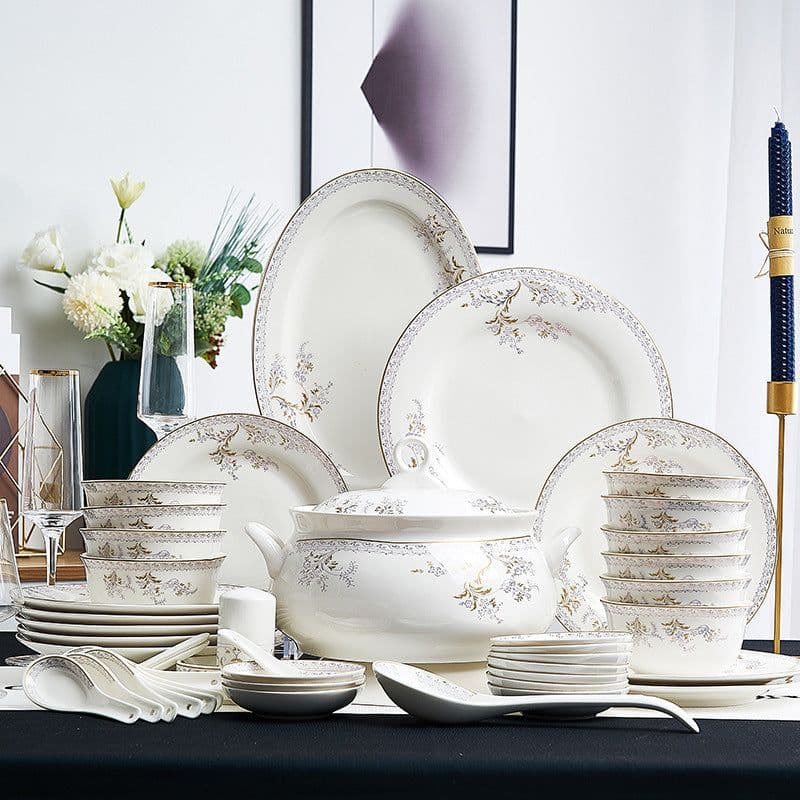 image-Ceramic Bowls And Saucers Set Bone China Bowls And Plates