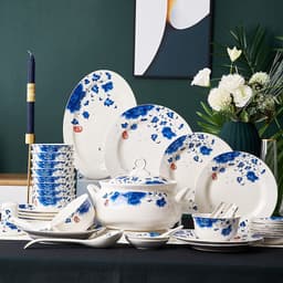 image-Ceramic Bowls And Saucers Set Bone China Bowls And Plates