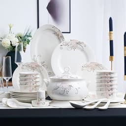 image-Ceramic Bowls And Saucers Set Bone China Bowls And Plates