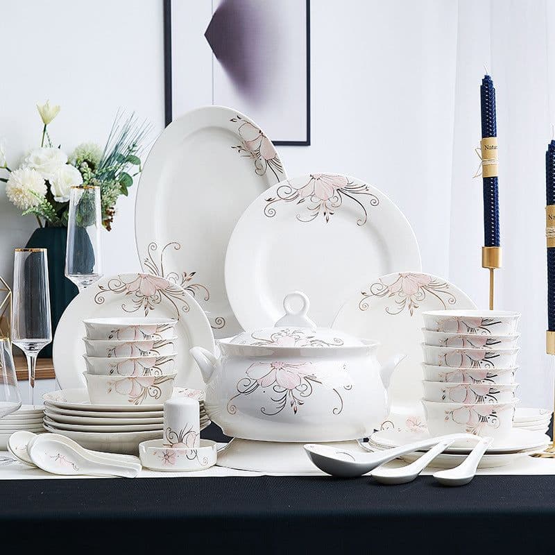 image-Ceramic Bowls And Saucers Set Bone China Bowls And Plates