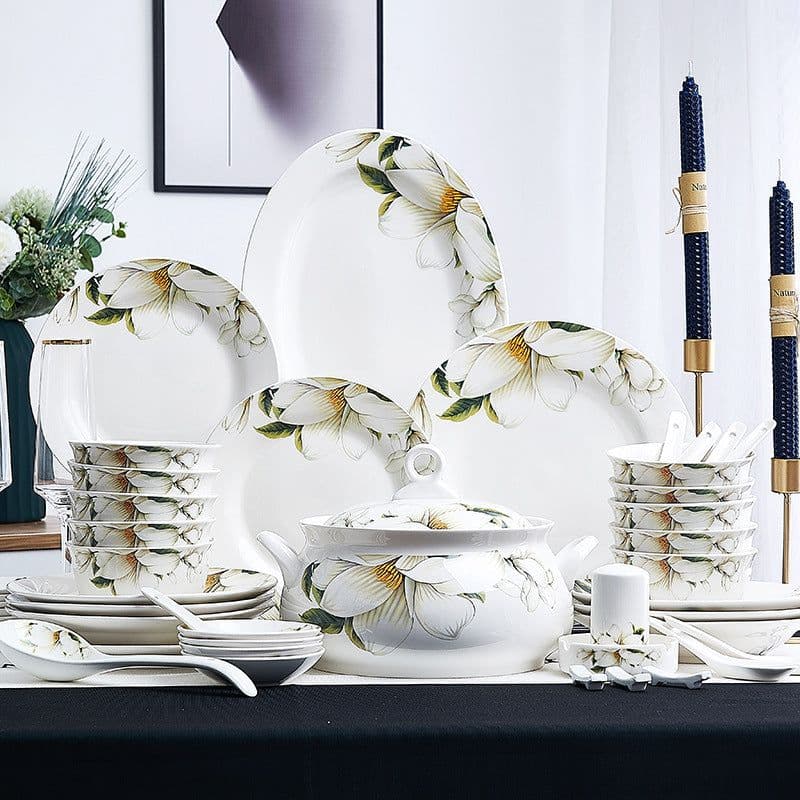 image-Ceramic Bowls And Saucers Set Bone China Bowls And Plates